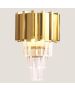 Φωτιστικό Απλίκα Επιτοίχια L22xHW13x40cm 2xE14 220V,50-60Hz Χρυσό Ματ-Διάφανα Κρύσταλλα Eurolamp 144-52001