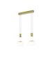 Madison Μοντέρνο Κρεμαστό Φωτιστικό Δίφωτο Ράγα με Ενσωματωμένο LED σε Χρυσό Χρώμα Trio Lighting 342010208