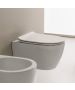Λεκάνη Κρεμαστή 50,5 εκ. Rimless Clean Flush με κάλυμμα βακελίτη αποσπώμενο Slim Soft Close, Λευκό Ματ Scarabeo Moon Color 552000SC-301