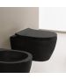 Λεκάνη Κρεμαστή 50,5 εκ. Rimless Clean Flush κάλυμμα βακελίτη αποσπώμενο Slim Soft Close, Μαύρο Ματ Scarabeo Moon Color 552000SC-401