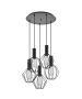 SE21-BL-4-5BL-GR12 ADEPT FLEX Black Pendant Black Metal Grid+ HOMELIGHTING 77-8906