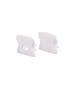 SET OF WHITE PLASTIC END CAPS FOR PROFILE P113, 1 WITHOUT HOLE & 1 WITH HOLE ACA EP113