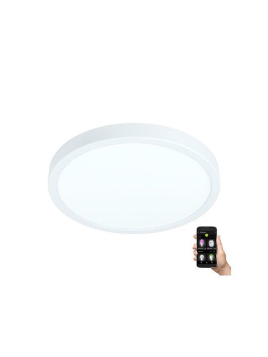 Πλαφονιέρα Οροφής IP44 Ø28,5cm LED 19,5w 2500lm 2700-6500K Remote-App Μαύρο Eglo Fueva-Z 98843