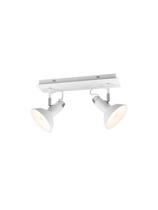 Σποτ Δίφωτο 2xE14  40x13,8xΗ22,8cm Μέταλλο Λευκό Ματ Trio Roxie 811900231