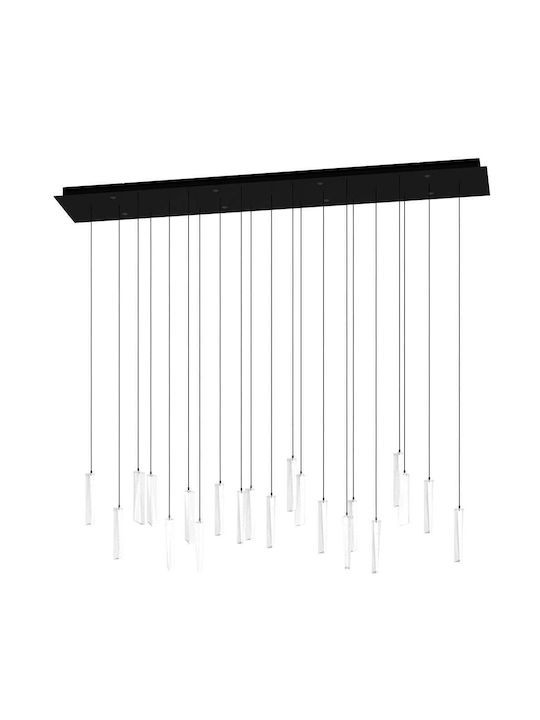 Κρεμαστό Φωτιστικό Μαύρη Ράγα L117xH110cm 3000K 500lm LED Eglo Sardenara 390211