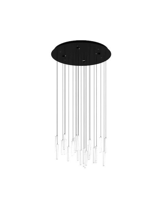 Κρεμαστό Φωτιστικό Μαύρη Ροζέτα 58xH110cm LED 3000K 500lm Eglo Sardenara 390209