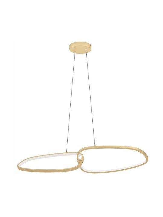 Κρεμαστό Φωτιστικό 110cm LED 3000K 5100lm Χρυσό Eglo Lodosa 390205