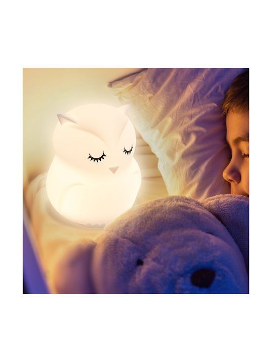 Φωτιστικό Νυχτός Φορητό Σιλικόνης Επαναφορτιζόμενο USB RGB Mini Light Ango Owl ANG-213