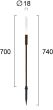 Στήλος Κήπου με Καρφί H:700 Stick Viokef 4320600