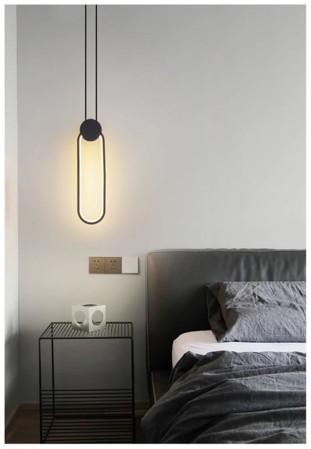 Φωτιστικό Κρεμαστό 20x5xH100cm Μαύρο Led 3CCT 3000-4000-6500K 15w Homelighting Ello 77-50488