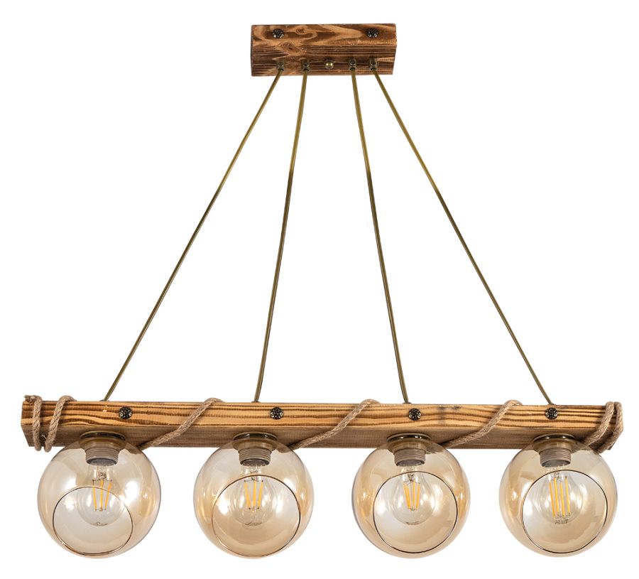 PDT 2059-4 4/Φ ΞΥΛΙΝΗ ΡΑΓΑ ΣΧΟΙΝΙ ΓΥΑΛΙΑ ΜΕΛΙ 4ΧΕ27 ARlight 0103392