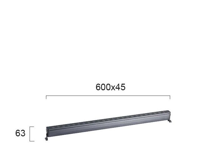 Φωτιστικό Led Wall Washer IP67 600*45mm Led 12w 1320 lm 3200K Ανθρακί Viokef Marvel 4187300