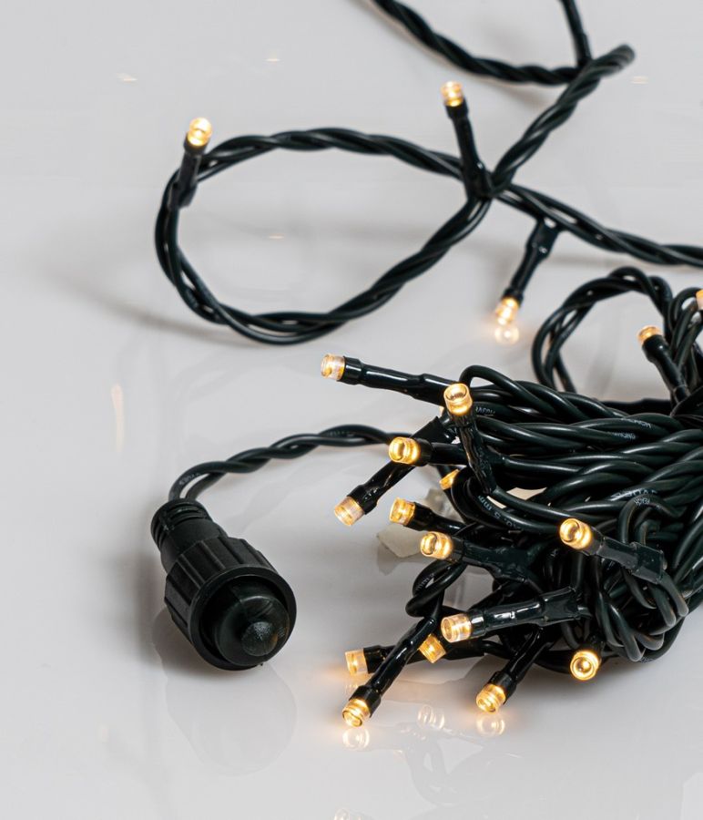 100Led Λαμπάκια 5mm Με Επέκταση Με Pvc Καλώδιο Και Σούκο Μπρίζα Πράσινο Καλώδιο/Θερμό Λαμπάκι (10cm Απόσταση) 10 Μέτρα (Kelvin: 2.500 - 3.000) Lianos 80423
