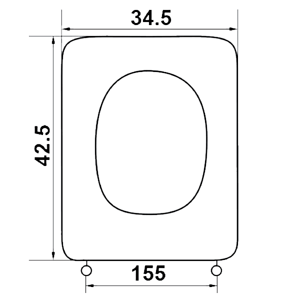 Κάλυμμα Λεκάνης WC Βαρέως Τύπου Πίσω Έξοδος Conca Λευκό 42,50x34,5cm Οπές 15,5cm Πλαστικά στηρίγματα Conca,Pella Elvit 0174