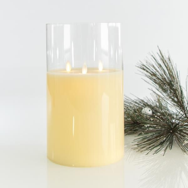 ΚΕΡΙ ΜΠΑΤΑΡΙΑΣ ΜΕ 3 ΚΙΝΟΥΜΕΝΕΣ ΦΛΟΓΕΣ, ΜΕ ΓΥΑΛΙ, ΜΕ ΧΡΟΝΟΔΙΑΚΟΠΤΗ, 15x25cm Eurolamp 147-15087