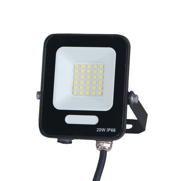 ΠΡΟΒΟΛΕΑΣ LED SMD 20W ΜΑΥΡΟΣ IP66 3000K PLUS Eurolamp 147-69005