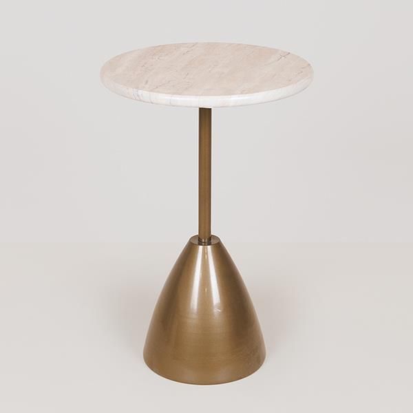 ΤΡΑΠΕΖΙ ΜΕΤΑΛΛΙΚΟ ΧΡΥΣΟ - ΛΕΥΚΟ 30x30x62cm Eurolamp 750-39561