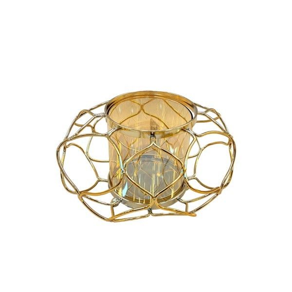 ΚΗΡΟΠΗΓΙΟ ΜΕΤΑΛΛΙΚΟ - ΓΥΑΛΙΝΟ ΧΡΥΣΟ 20x12cm Eurolamp 819-02079
