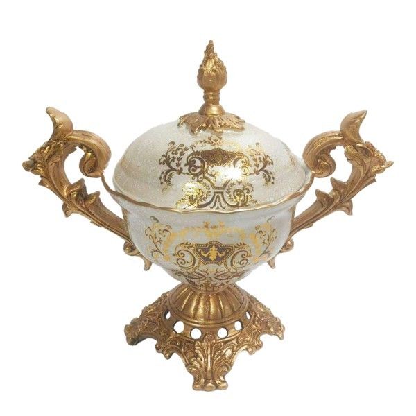 ΦΟΝΤΑΝΙΕΡΑ ΠΟΛΥΡΕΖΙΝ ΛΕΥΚΟ - ΧΡΥΣΟ 38x22x36cm Eurolamp 819-02096