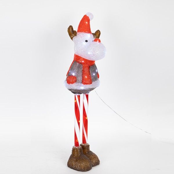 ΑΚΡΥΛΙΚΟ ΕΛΑΦΑΚΙ ME ΠΟΔΙΑ CANDY, 3,5V ΜΕΤΑΣΧΗΜΑΤΙΣΤΗ, 35 ΛΕΥΚΑ LED, ΠΡΟΕΚΤΑΣΗ ΠΑΡΟΧΗΣ 5m, 20x22x70cm, IP44 Eurolamp 600-40886