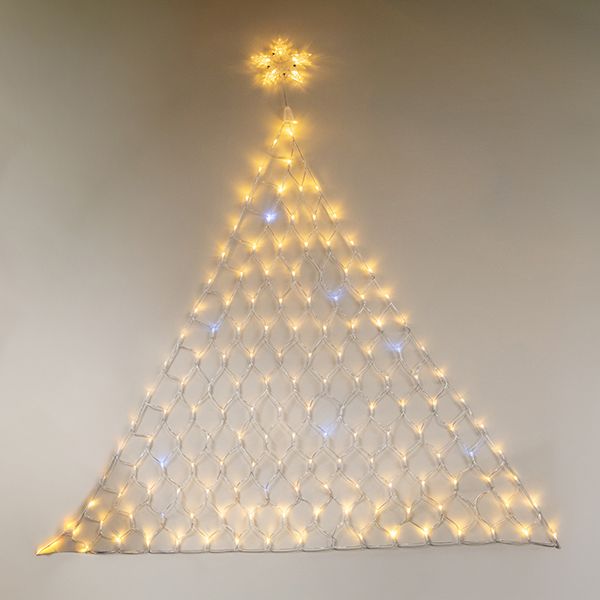XMAS ΛΑΜΠΑΚΙ ΔΙΧΤΥ ΔΕΝΤΡΟ ΜΕ ΑΣΤΕΡΙ 158 LED 5mm 4.5V ΜΕΤΑΣΧΗΜΑΤΙΣΤΗ ΔΙΑΦΑΝΟ PVC ΚΑΛΩΔΙΟ 142 ΘΕΡΜΑ ΛΕΥΚΑ LED & 16 ΛΕΥΚΑ FLASH LED H150 x W140cm ΠΑΡΟΧΗ 3m IP44 Eurolamp 600-17531
