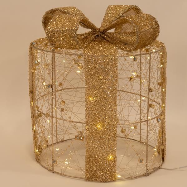 ΦΩΤΙΖΟΜΕΝΑ ΣΤΡΟΓΓΥΛΑ ΔΩΡΑ 15-20-25cm, ΜΠΑΤΑΡΙΑΣ, TIMER, ΧΡΥΣΟ ΜΕ ΠΕΡΛΕΣ, ΘΕΡΜΟ ΛΕΥΚΟ LED, IP20 Eurolamp 600-44342