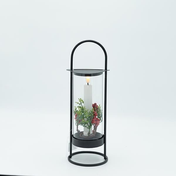 ΜΕΤΑΛΛΙΚΟ ΦΑΝΑΡΙ ΜΑΥΡΟ ΜΕ 1 ΚΕΡΙ, 10.50x30cm Eurolamp 600-47322