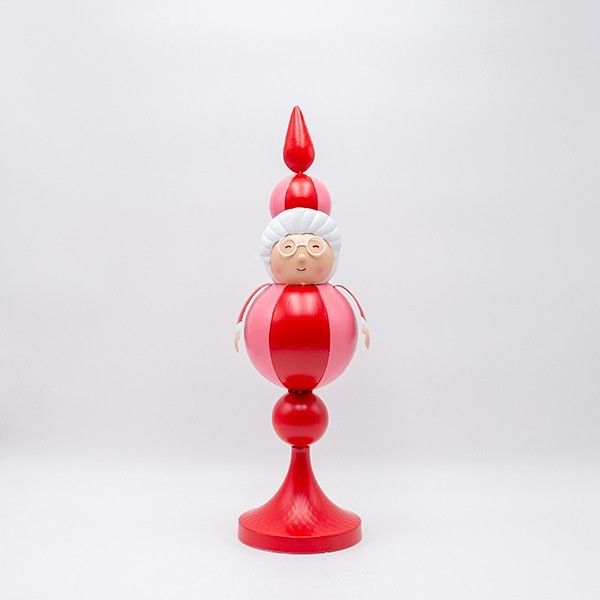 ΓΥΝΑΙΚΑ ΑΓΙΟΥ ΒΑΣΙΛΗ, ΚΟΚΚΙΝΟ ΡΟΖ, ΜΕΤΑΛΛΙΚΟ,  14x13x45cm Eurolamp 600-47744