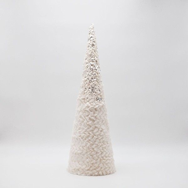 ΔΕΝΤΡΟ ΚΩΝΟΣ ΜΕ ΛΕΥΚΟ ΓΟΥΝΑΚΙ ΚΑΙ ΓΚΛΙΤΕΡ, 52cm Eurolamp 600-46636