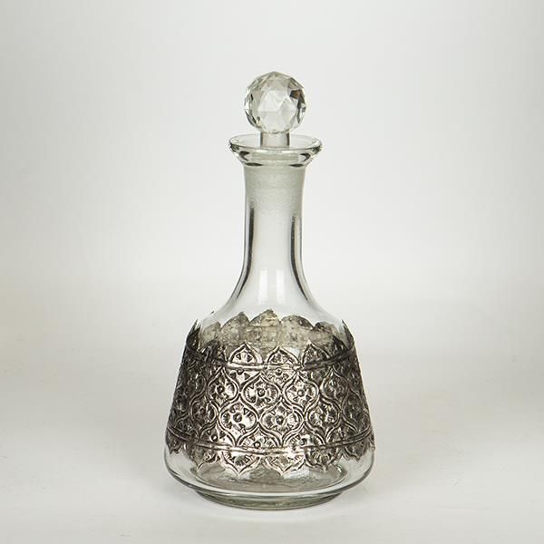 ΚΑΡΑΦΑ ΓΥΑΛΙΝΗ - ΜΕΤΑΛΛΙΚΗ ΑΣΗΜΙ  13x24cm Eurolamp 752-10514