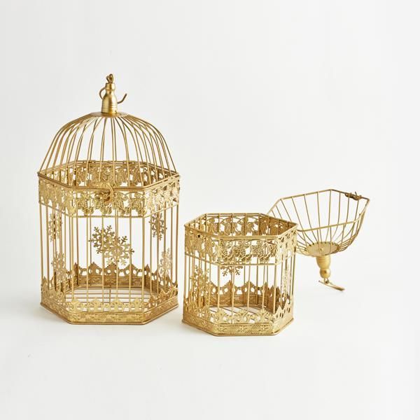 ΚΛΟΥΒΙ, ΜΕΤΑΛΛΙΚΟ, ΕΞΑΓΩΝΟ, ΧΡΥΣΟ, ΣΕΤ 2 ΤΜΧ, 26x23x43cm ΚΑΙ 20x18x34cm Eurolamp 600-44155