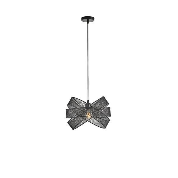 ΦΩΤΙΣΤΙΚΟ ΚΡΕΜΑΣΤΟ ΜΕΤΑΛΛΟ ΜΟΝΟΦΩΤΟ 1xΕ27 Max 15W Φ350X1270mm ΜΑΥΡΟ ARTE ILLUMINA OGGI Eurolamp 144-46014