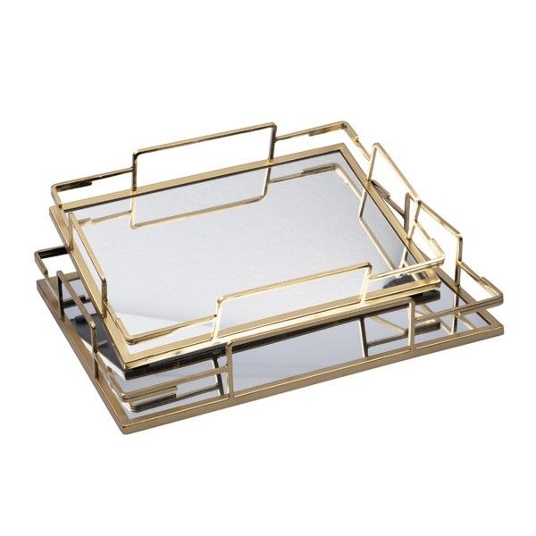 S/2 ΔΙΣΚΟΙ ΜΕΤΑΛΛΙΚΟΙ ΜΕ ΚΑΘΡΕΦΤΗ ΧΡΥΣΟΙ 35x25x6cm / 30.5x20x5.5cm Eurolamp 819-02146