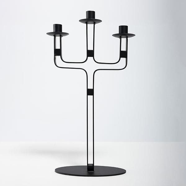 ΚΗΡΟΠΗΓΙΟ ΜΕΤΑΛΛΙΚΟ 3 ΘΕΣΕΩΝ ΜΑΥΡΟ 25x9x49.5cm Eurolamp 810-00168