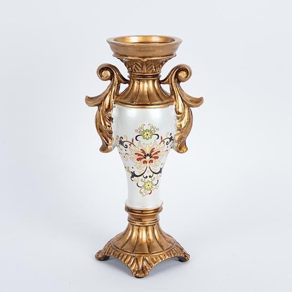 ΚΗΡΟΠΗΓΙΟ ΠΟΛΥΡΕΖΙΝ  ΛΕΥΚΟ - ΧΡΥΣΟ 15x9.5x29cm Eurolamp 752-21016