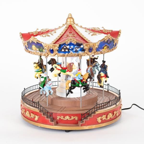 ΚΑΡΟΥΖΕΛ ΜΕ ΑΛΟΓΑΚΙΑ, ΜΟΥΣΙΚΗ ΚΑΙ ΚΙΝΗΣΗ, ΜΕ ΜΕΤΑΣΧΗΜΑΤΙΣΤΗ, 25,3Χ25,1Χ26,3cm Eurolamp 600-46365