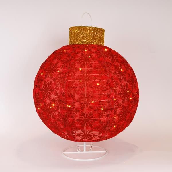 ΦΩΤΙΖΟΜΕΝΗ ΧΡΙΣΤΟΥΓΕΝΝΙΑΤΙΚΗ KOKKINH MΠΑΛΑ, ΜΕ ΒΑΣΗ, 4,5V ΜΕΤΑΣΧΗΜΑΤΙΣΤΗ, 50 ΘΕΡΜΑ ΛΕΥΚΑ MINI LED, 45x45x60cm, ΠΡΟΕΚΤΑΣΗ ΠΑΡΟΧΗΣ 3m, IP44 Eurolamp 600-47241