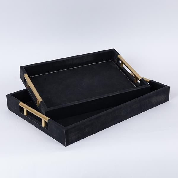 S/2 ΔΙΣΚΟI PU ΜΑΥΡΟΙ 40x30x5cm / 34x24x4.5cm Eurolamp 752-16106