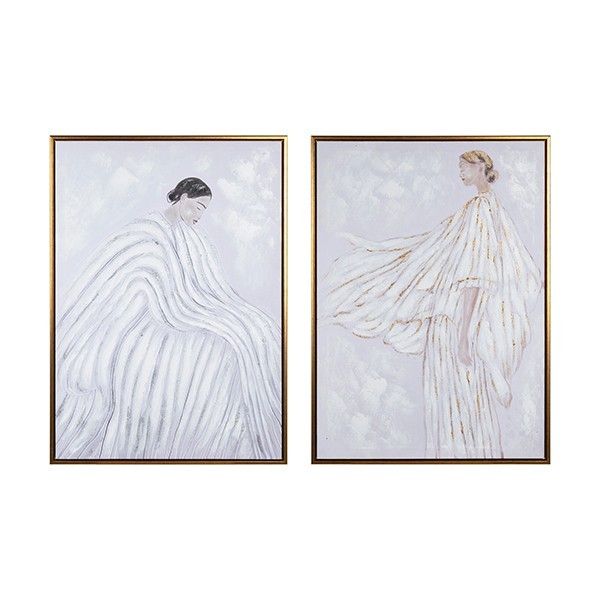 S/2 ΠΙΝΑΚΕΣ ΜΕ ΠΛΑΙΣΙΟ ΓΥΝΑΙΚΑ ΛΕΥΚΟΙ 50x70cm Eurolamp 812-10056