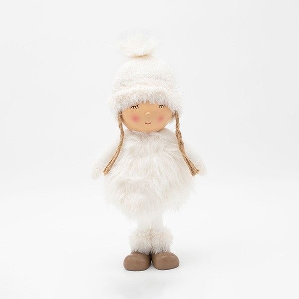 ΚΟΡΙΤΣΑΚΙ POM POM ΜΕ ΛΕΥΚΑ ΡΟΥΧΑ, 34cm Eurolamp 600-46644