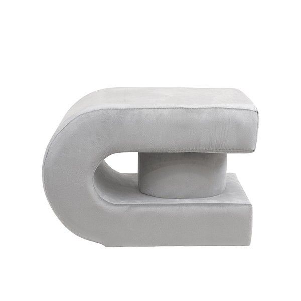 ΣΚΑΜΠΟ ΒΕΛΟΥΔΟ ΓΚΡΙ MDF 60.5x40x40cm Eurolamp 810-00133