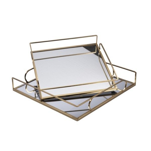 S/2 ΔΙΣΚΟΙ ΜΕΤΑΛΛΙΚΟΙ ΜΕ ΚΑΘΡΕΦΤΗ ΧΡΥΣΟΙ 35x35x6cm / 30x30x5.5cm Eurolamp 819-02134