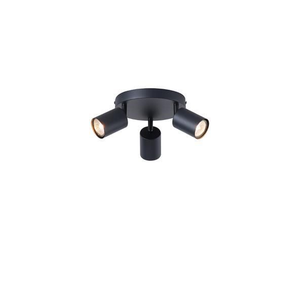 ΣΠΟΤ ΜΕΤΑΛΛΟ 3ΦΩΤΟ 3XGU10 Max 7W Φ180X135mm ΜΑΥΡΟ ARTE ILLUMINA OLYMP Eurolamp 145-25222