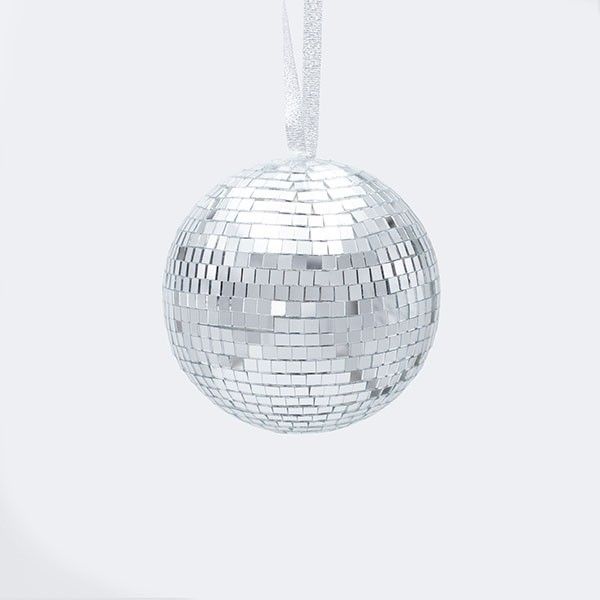 ΓΥΑΛΙΝΗ ΜΠΑΛΑ, ΝΤΙΣΚΟ, ΑΣΗΜΙ, 10cm Eurolamp 600-47046