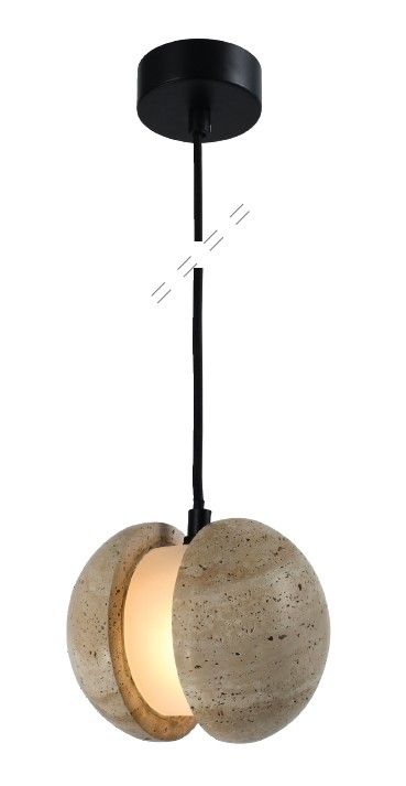 InLight Κρεμαστό φωτιστικό γκρι από travertine marble 1XG9 D:13 x 14cm 4092
