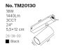 Φωτιστικό spot LED 18W, 3CCT, 24° για μαγνητική ράγα 220V, σε μαύρη απόχρωση D:5,5x12cm TM20130