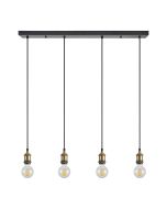 SE21-BR-10-4BL MAGNUM Bronze Metal Pendant with Black Fabric Cable+ HOMELIGHTING 77-8694