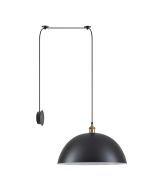 SE21-BR-10-BL1W-MS50 MAGNUM Bronze Metal Wall Lamp with Black Fabric Cable and Metal Shade+ HOMELIGHTING 77-8885