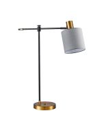 SE21-GM-36-SH1 ADEPT TABLE LAMP Gold Matt and Black Metal Table Lamp Grey Shade+ HOMELIGHTING 77-8337