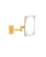 Επιτοίχιος Μεγεθυντικός Καθρέπτης x3 με Διπλό Βραχίονα Led 5w 220-240V Brushed Gold 24K Sanco Led Cosmetic Mirrors MRLED-301-AB5
